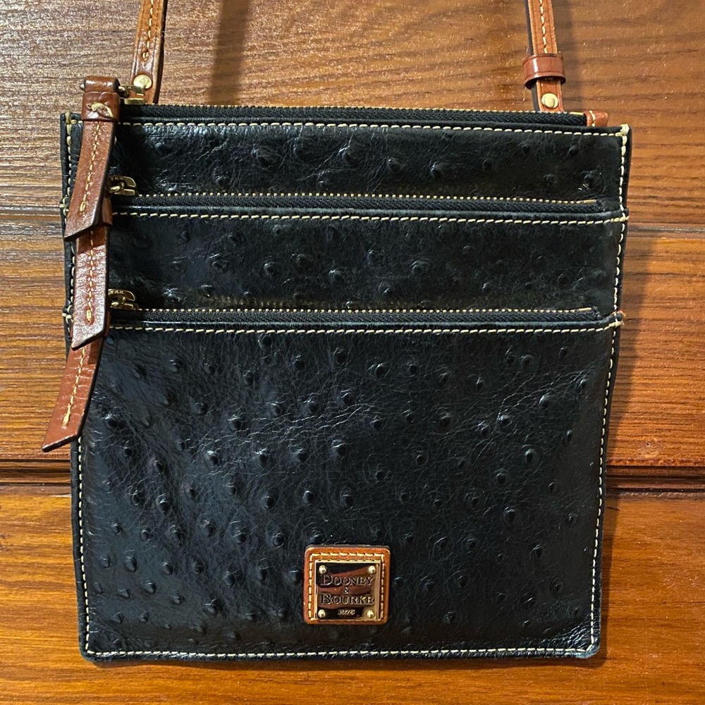 Dooney & Bourke Crossbody Black Ostrich Leather